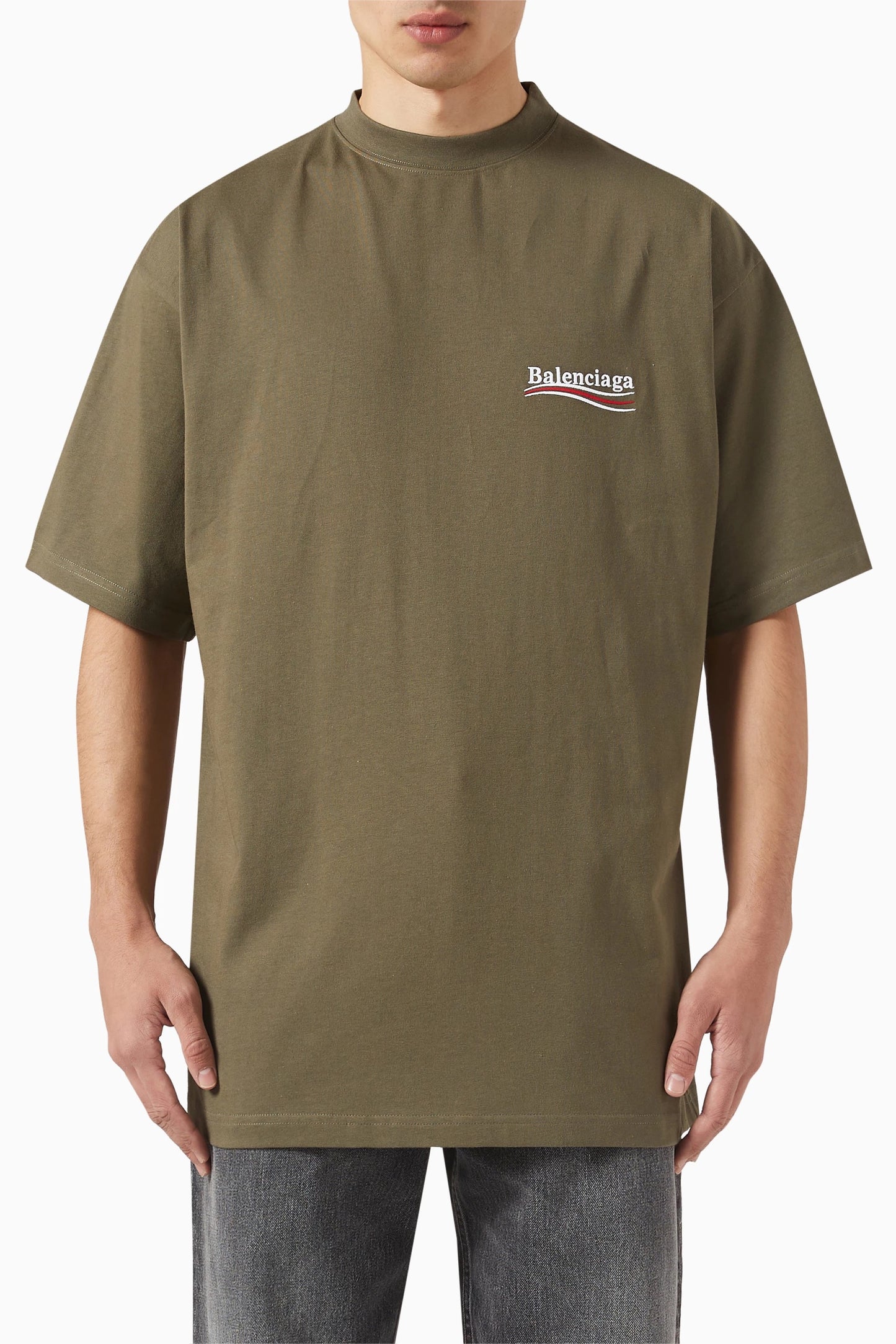 Balenciaga Political Embroidered Logo T-Shirt