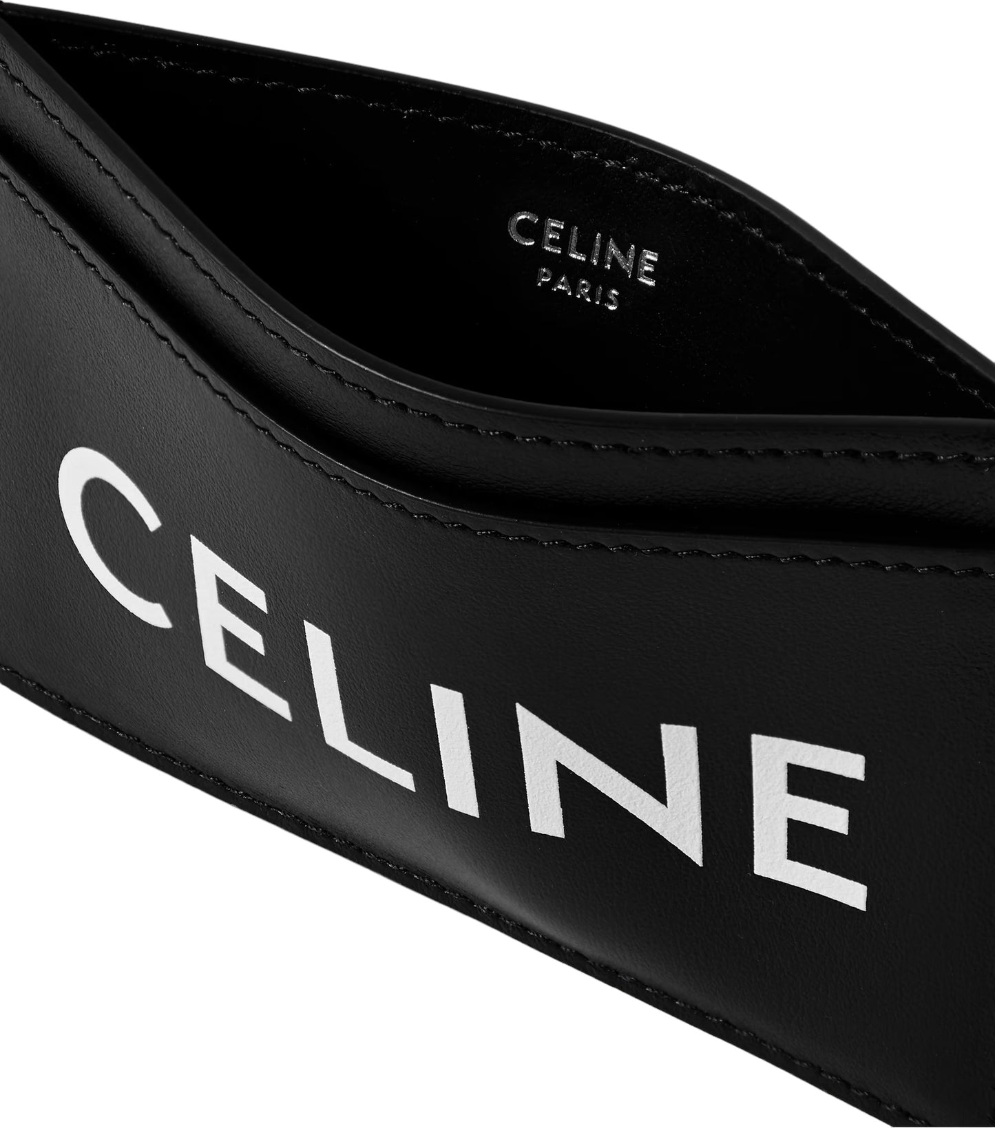 Celine Logo Print Cardholder in Smooth Leather