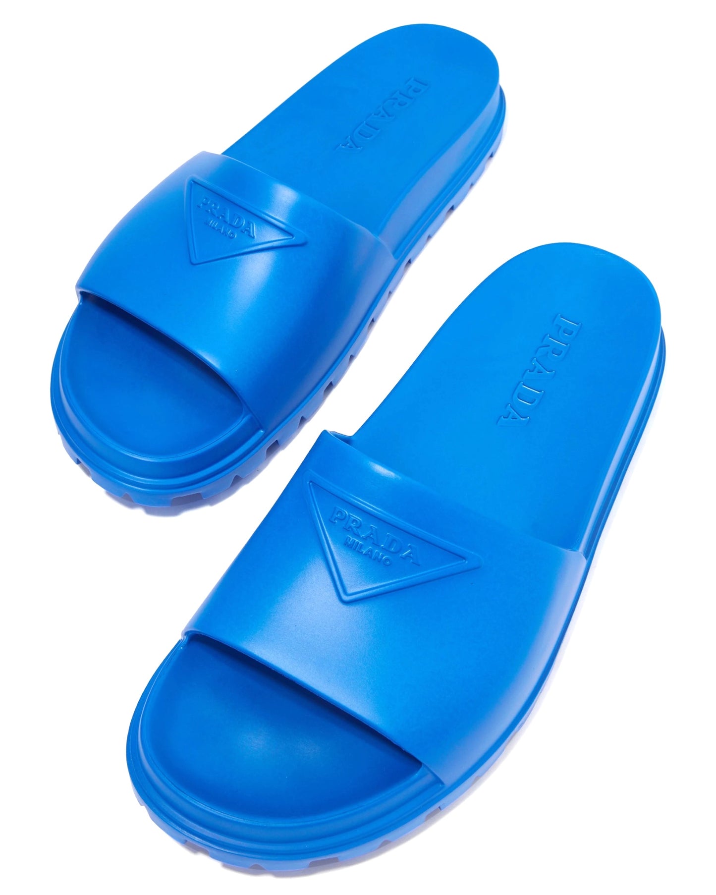Prada Logo Soft Slides in Rubber
