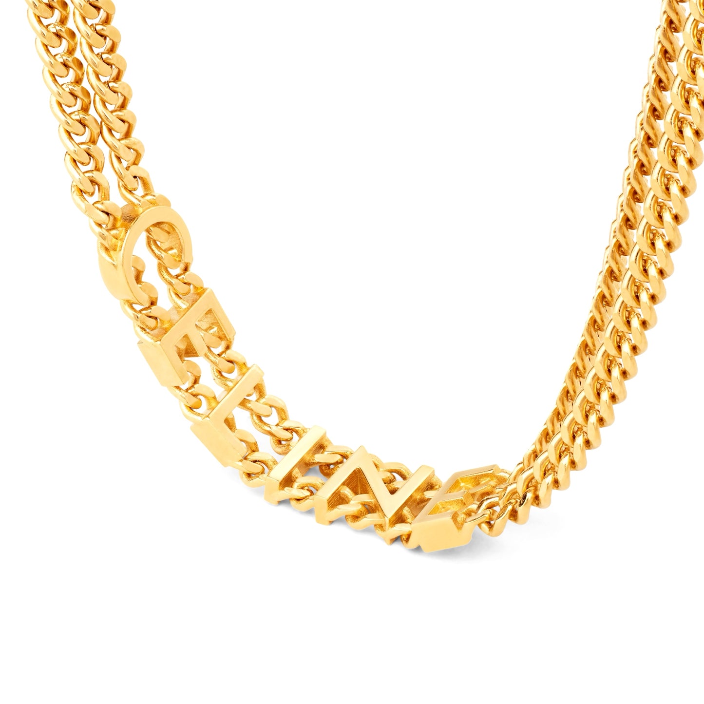 Celine Gourmette Necklace in Brass with Gold Finish