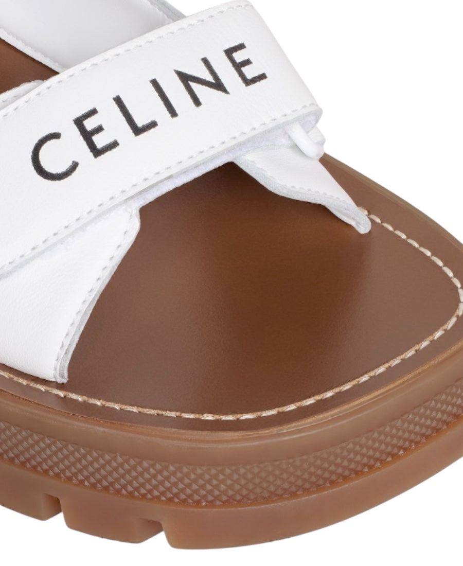 Celine Leo Scratch Sandal in Calfskin