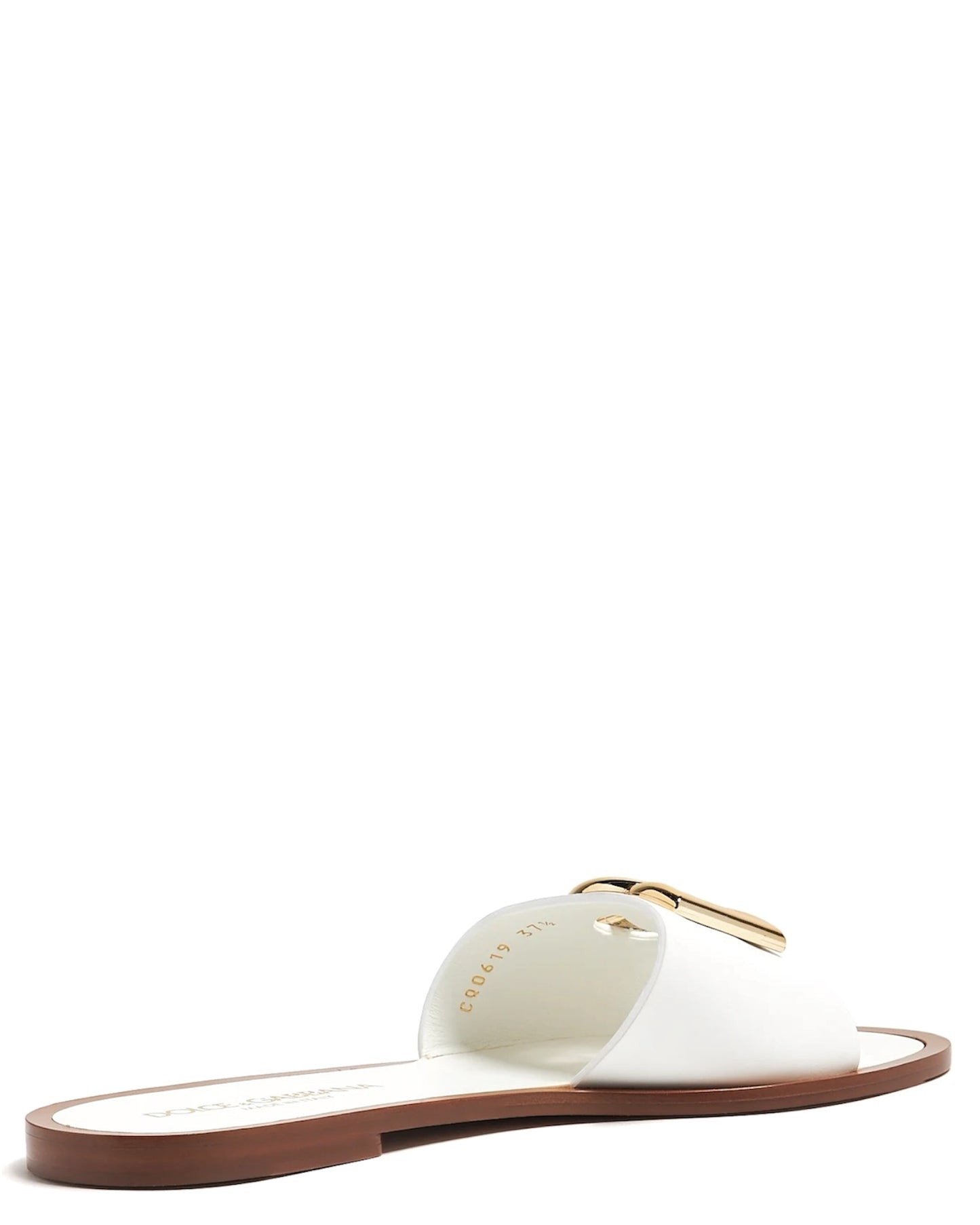 Dolce & Gabbana Calfskin Bianca Sliders with DG Logo