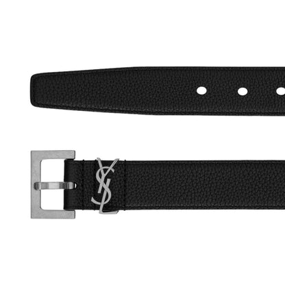 Saint Laurent Cassandre Thin Belt in Smooth Leather