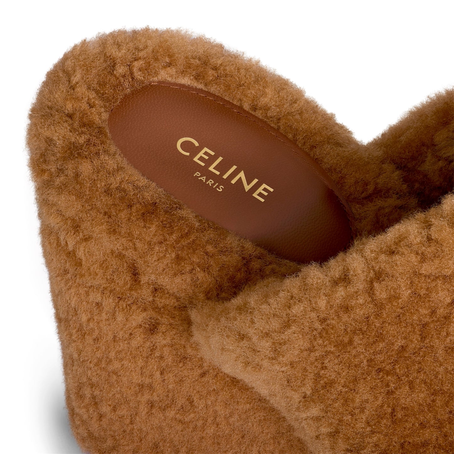 Celine Elena Mule in Shearling (Women's)