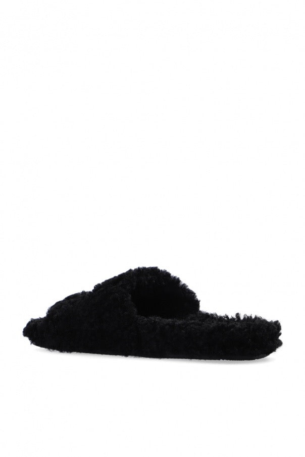 Balenciaga  Furry  Fake Shearling Slide Sandals