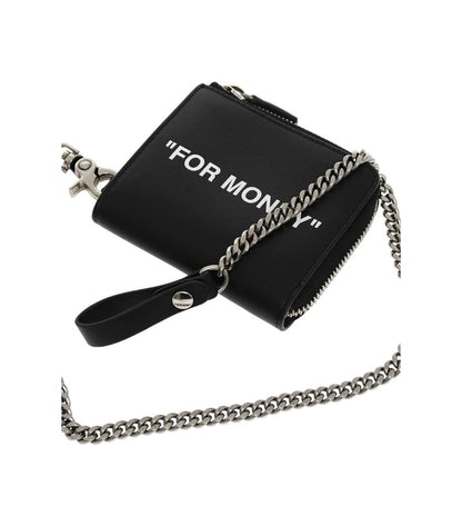 Off-White Quote Leather Chain Wallet