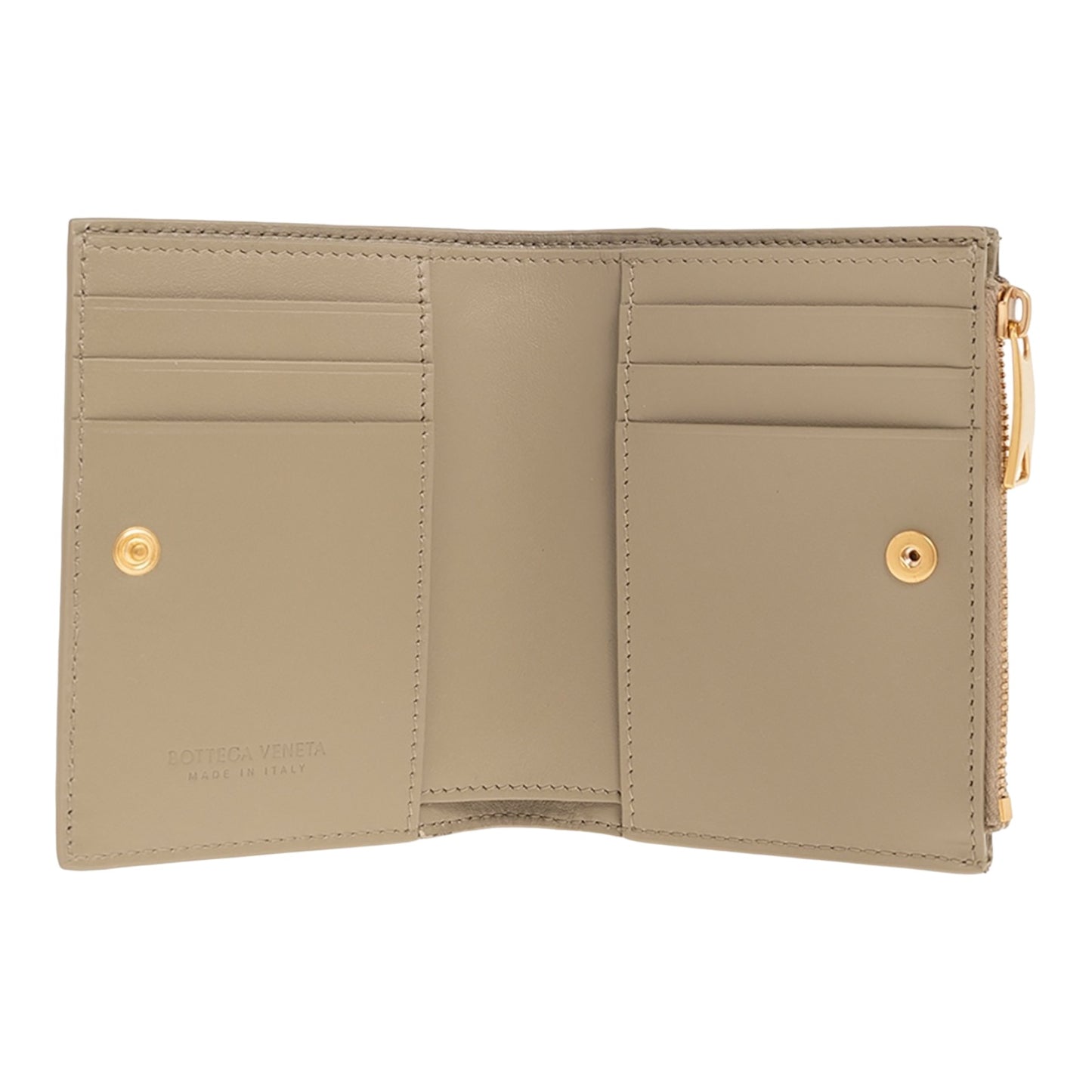 Bottega Veneta Small Intrecciato Bi-Fold Zip Wallet