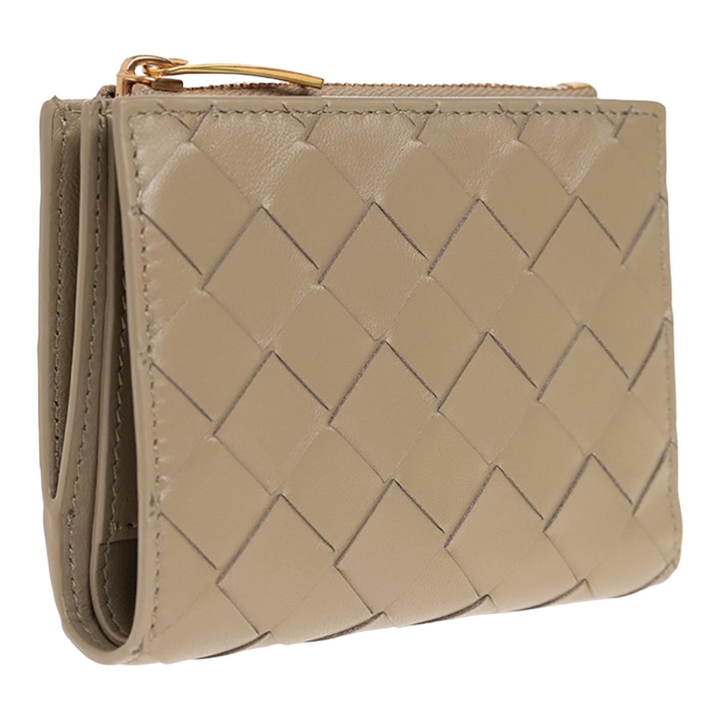 Bottega Veneta Small Intrecciato Bi-Fold Zip Wallet