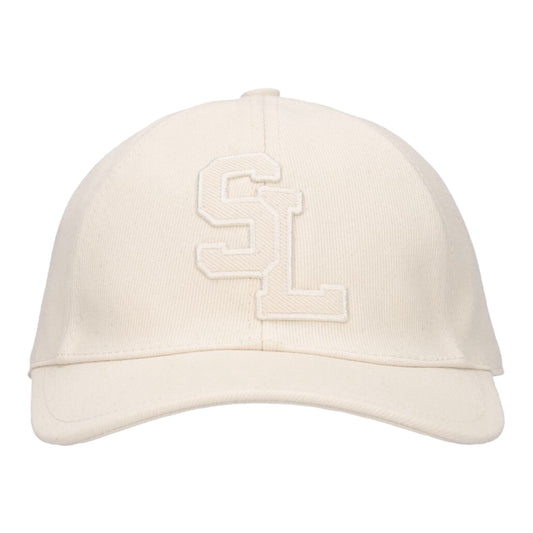 Saint Laurent Cotton Canvas Patch Baseball Cap