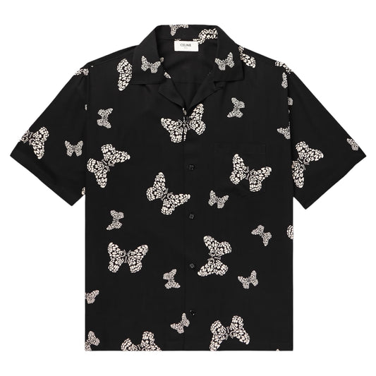 Celine Hawaiian Loose Shirt in Butterfly Print Viscose