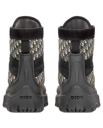 Dior Rubber Jacquard Garden Lace Up Boots