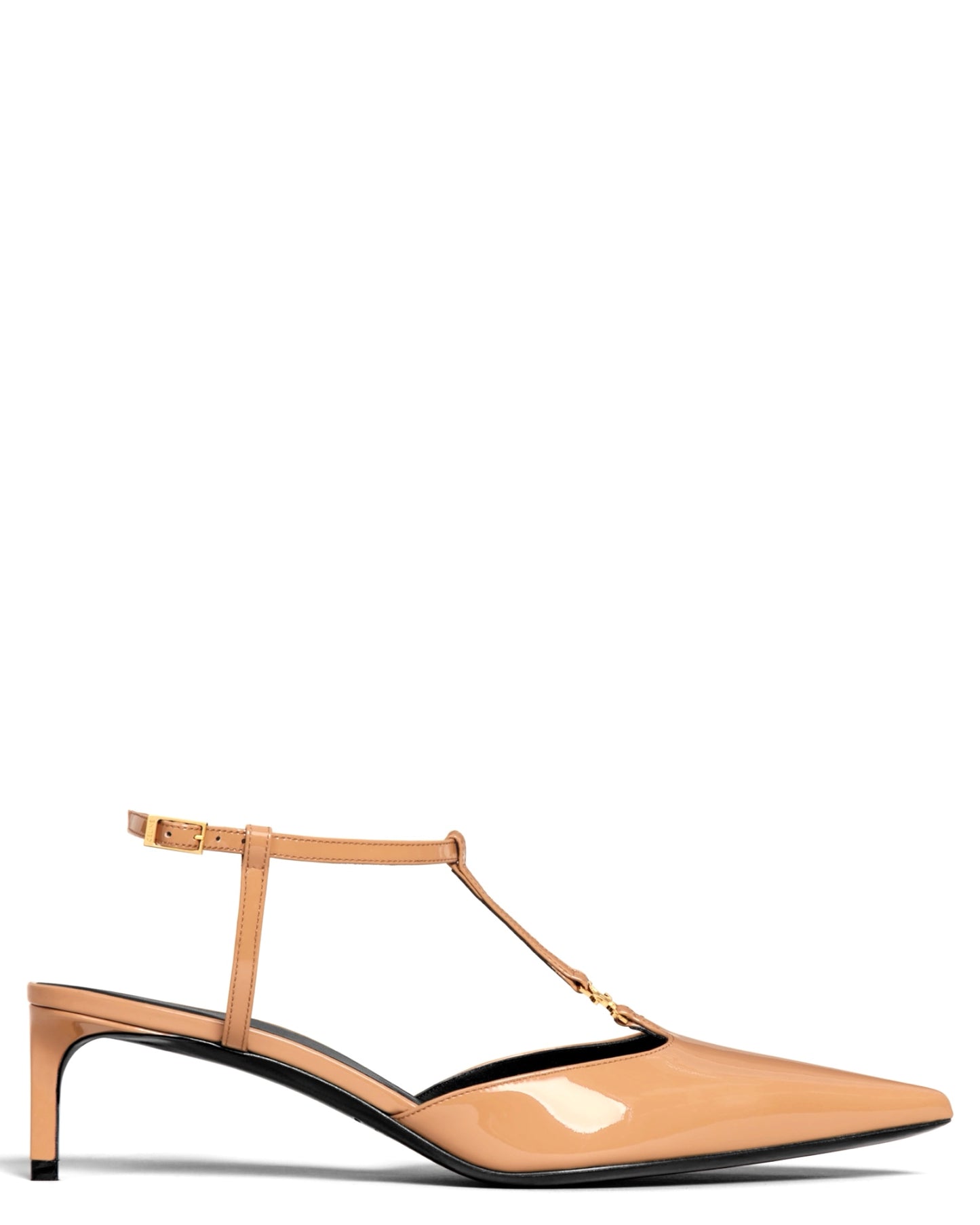 Celine Kitten Patent Calfskin Triomphe T-Bar Strap Pump