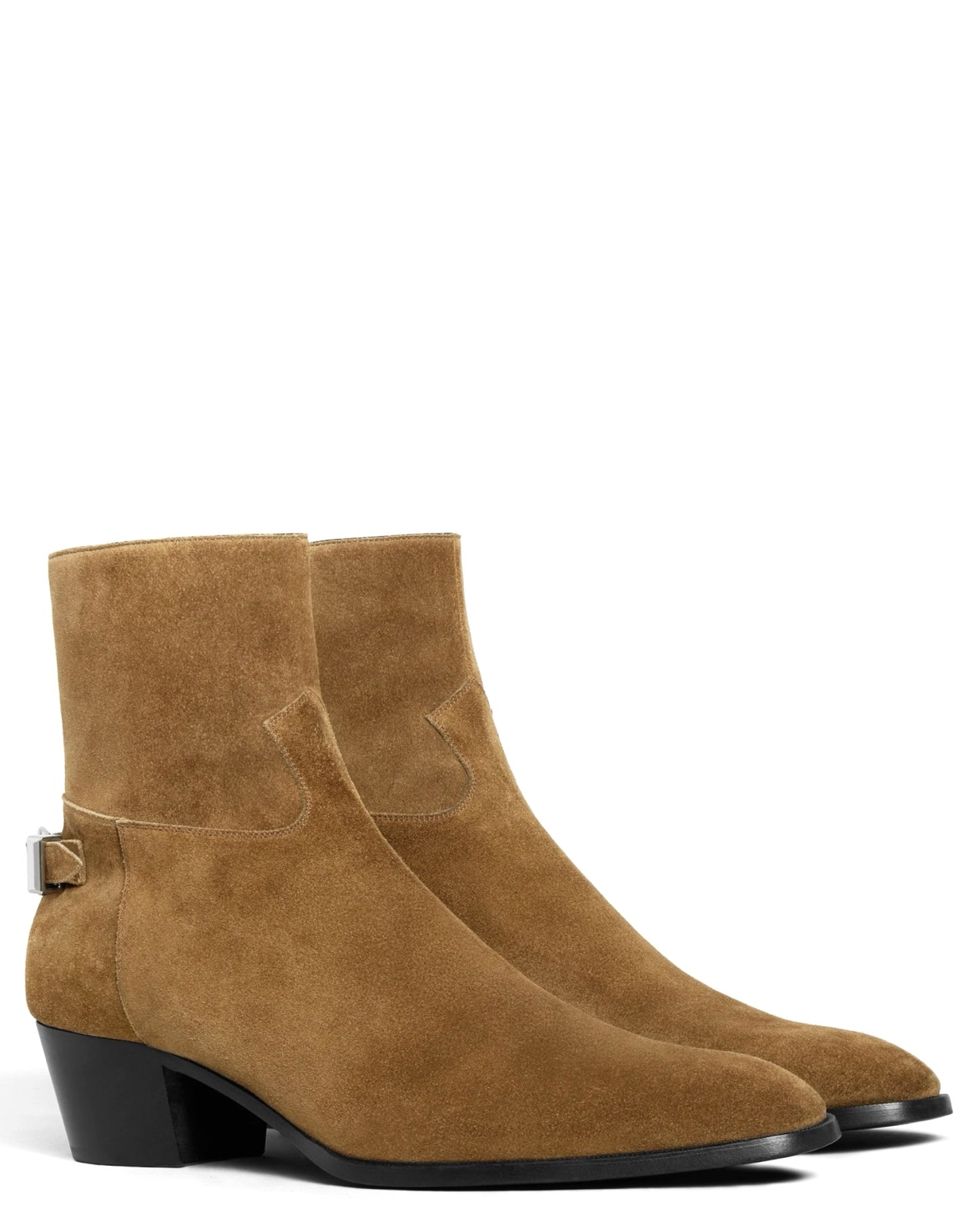 Celine Drugstore Back Buckle Zipped Boot in Suede Calfskin