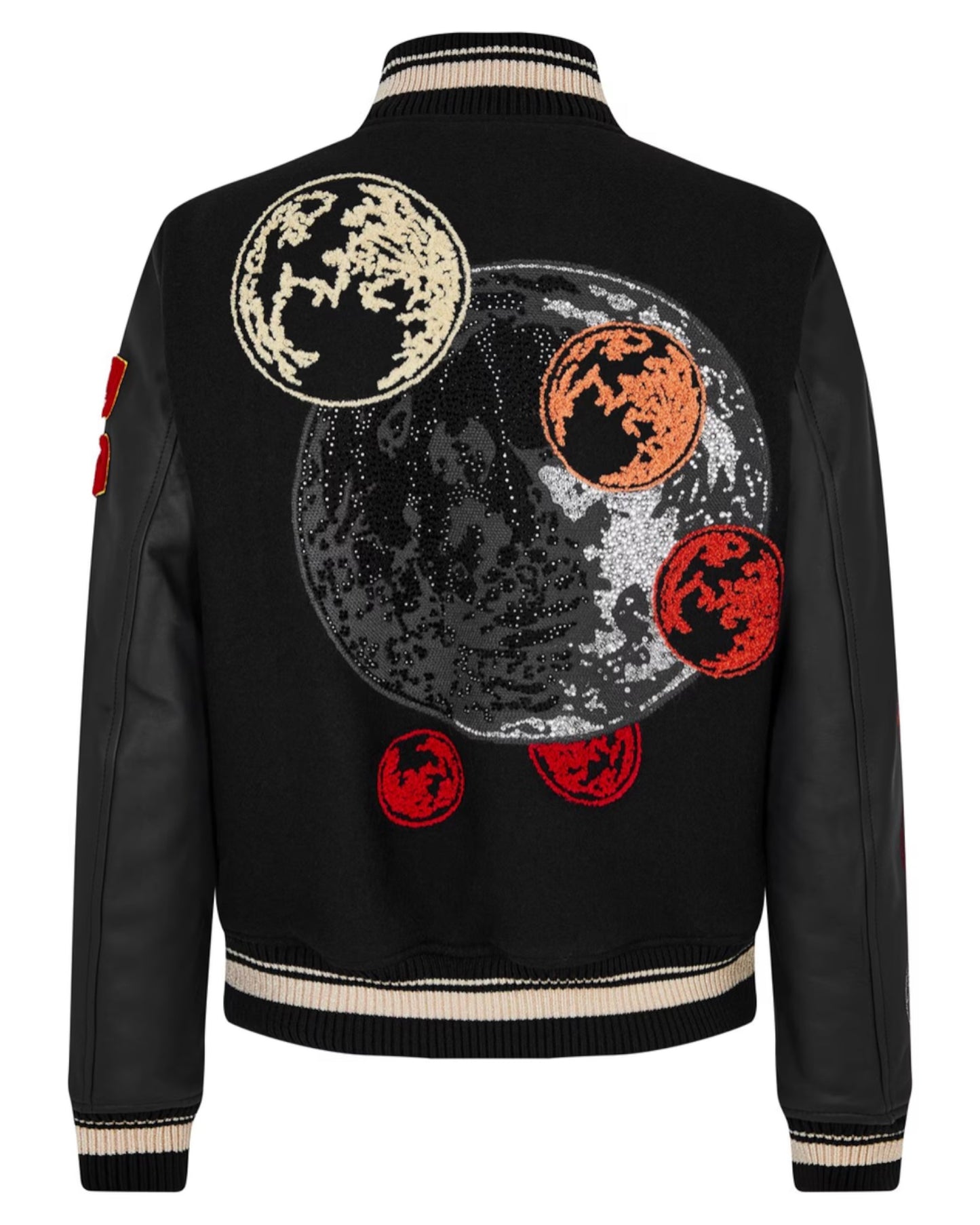 Off-White Moon Phase Sierra Leone Leather Sleeve Varsity Jacket