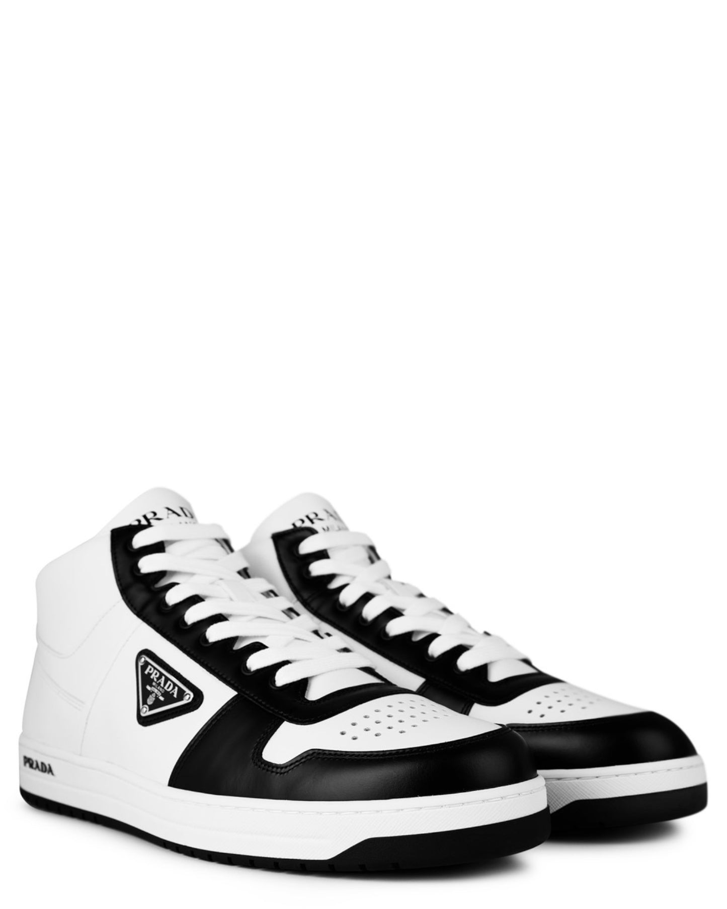 Prada Downtown Leather High-Top Sneaker