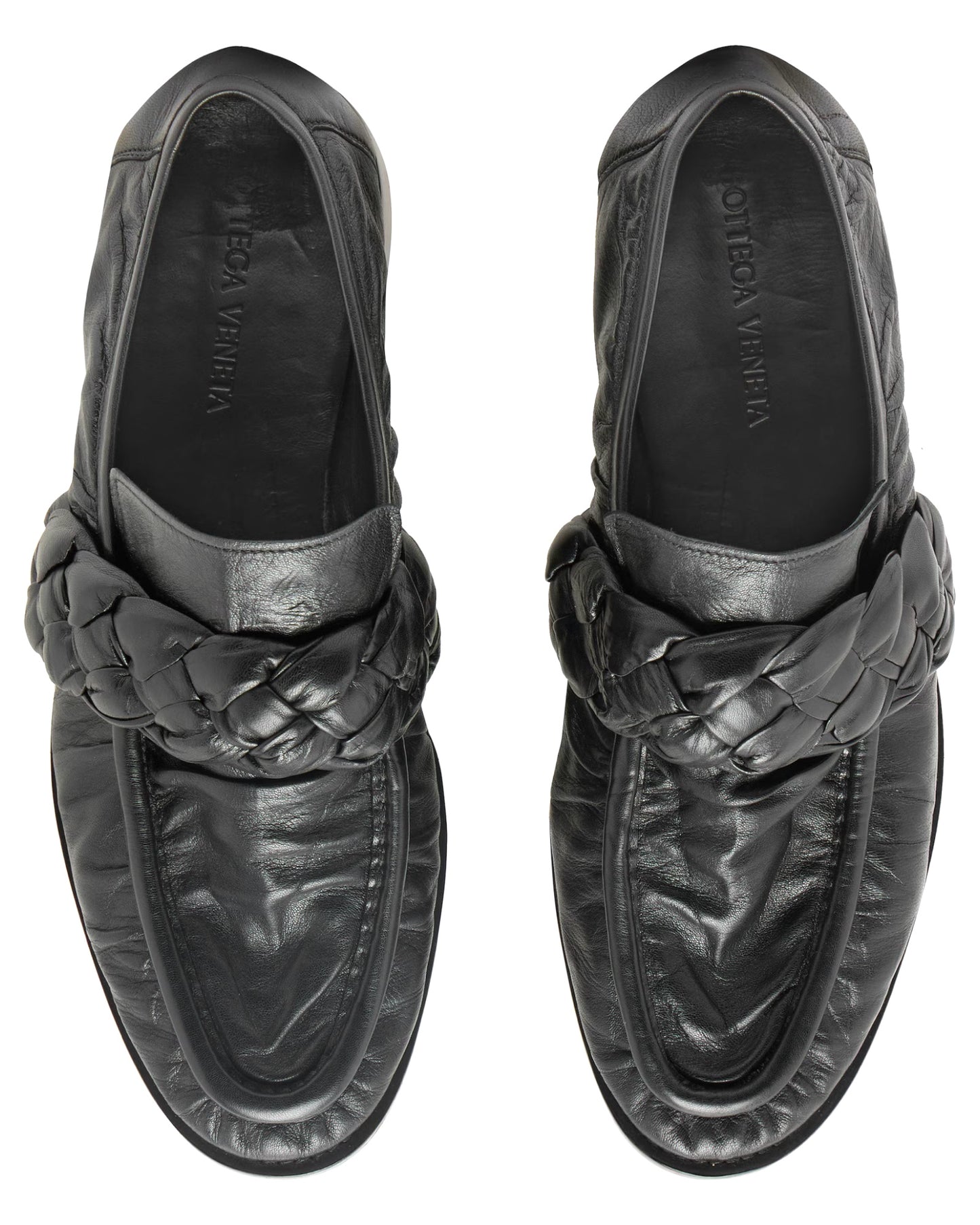 Bottega Veneta Crinkled Nappa Astaire Loafers