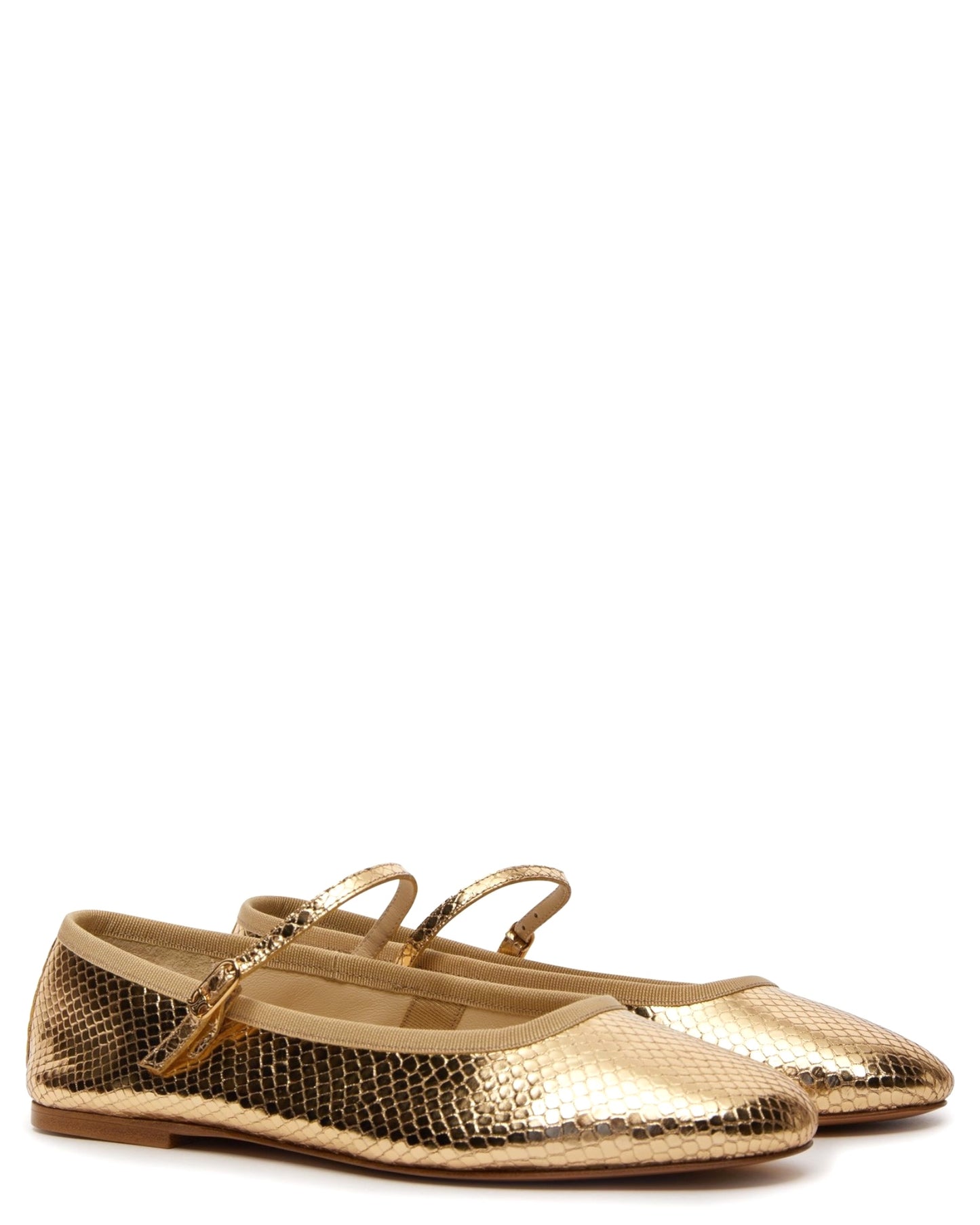 Celine Mary Jane Ballerina Flats in Python Stamped Calfskin