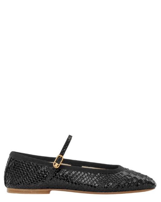 Celine Mary Jane Ballerina Flats in Python Stamped Calfskin