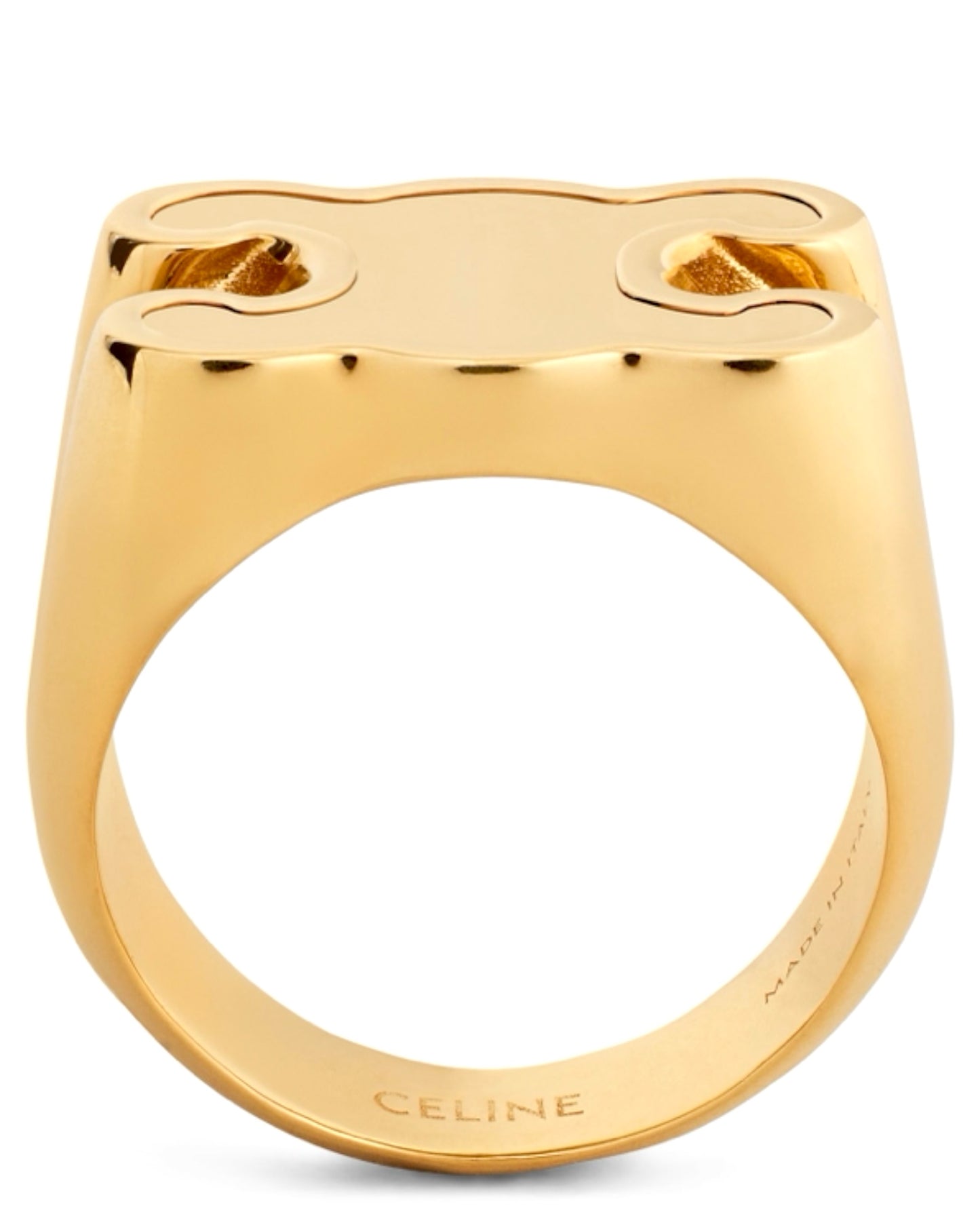 Celine Chevalière Ring in Brass with Gold Finish