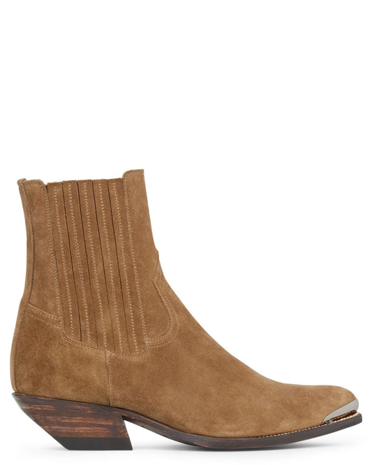 Celine Cruiser Chelsea Boots in Suede Calfskin with Metal Toe