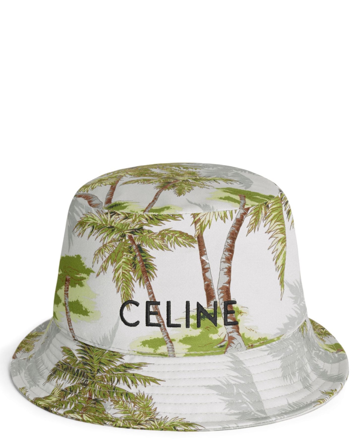 Celine Bucket Hat with Drawstring in Cotton Gabardine