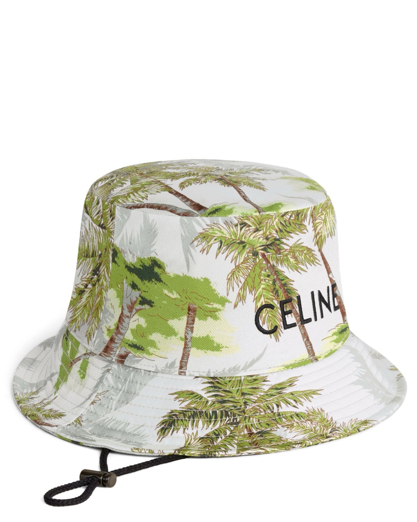 Celine Bucket Hat with Drawstring in Cotton Gabardine