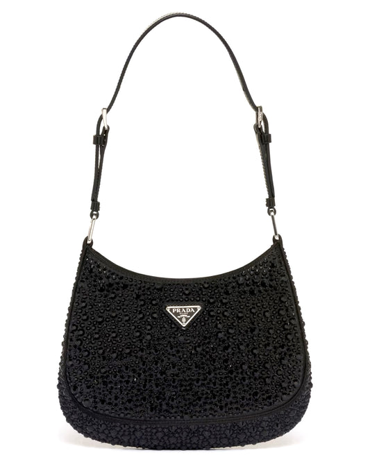 Prada Cleo Satin Bag with Crystals