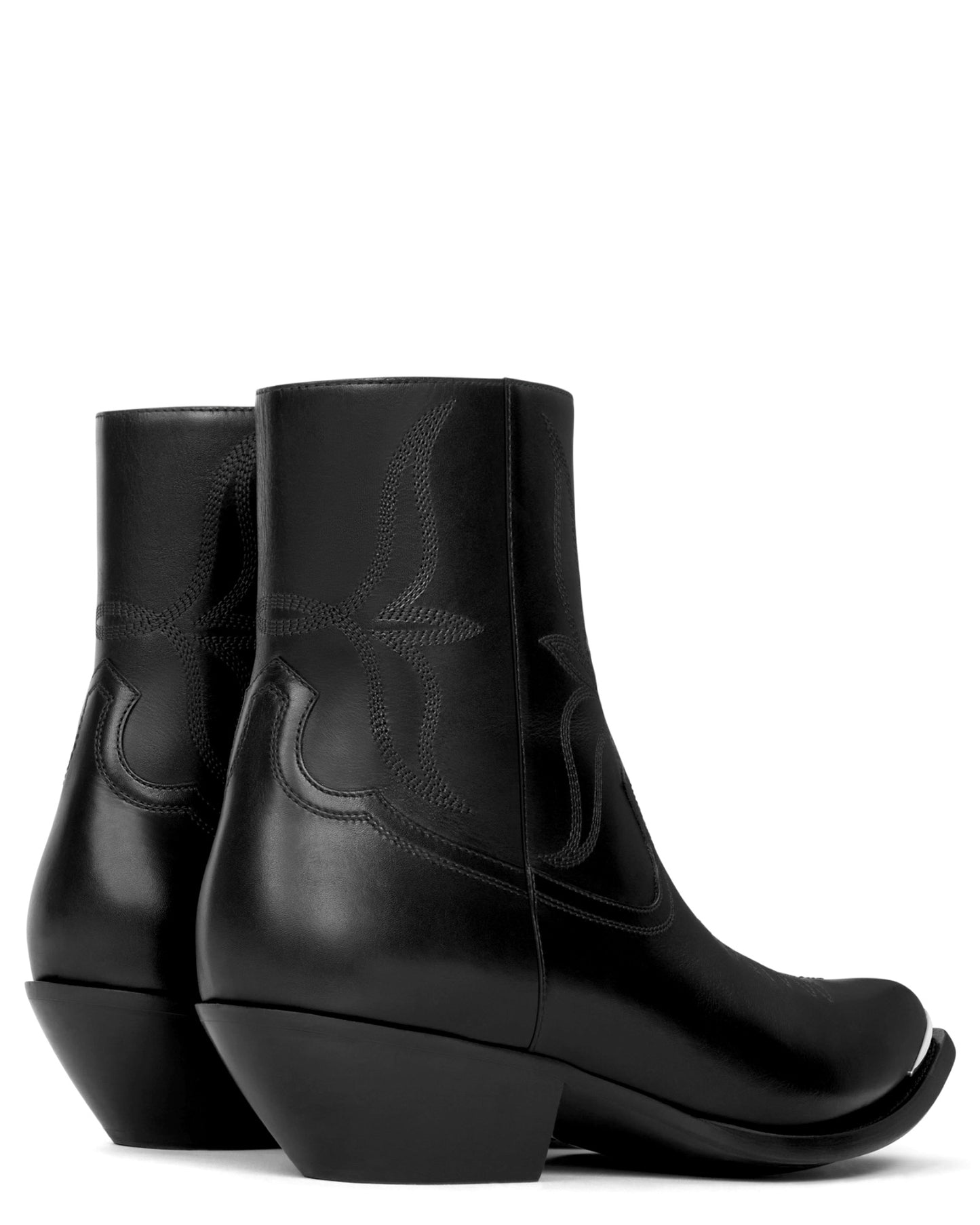 Celine Leon Zipped Boot with Metal Toe in Shiny Calfskin