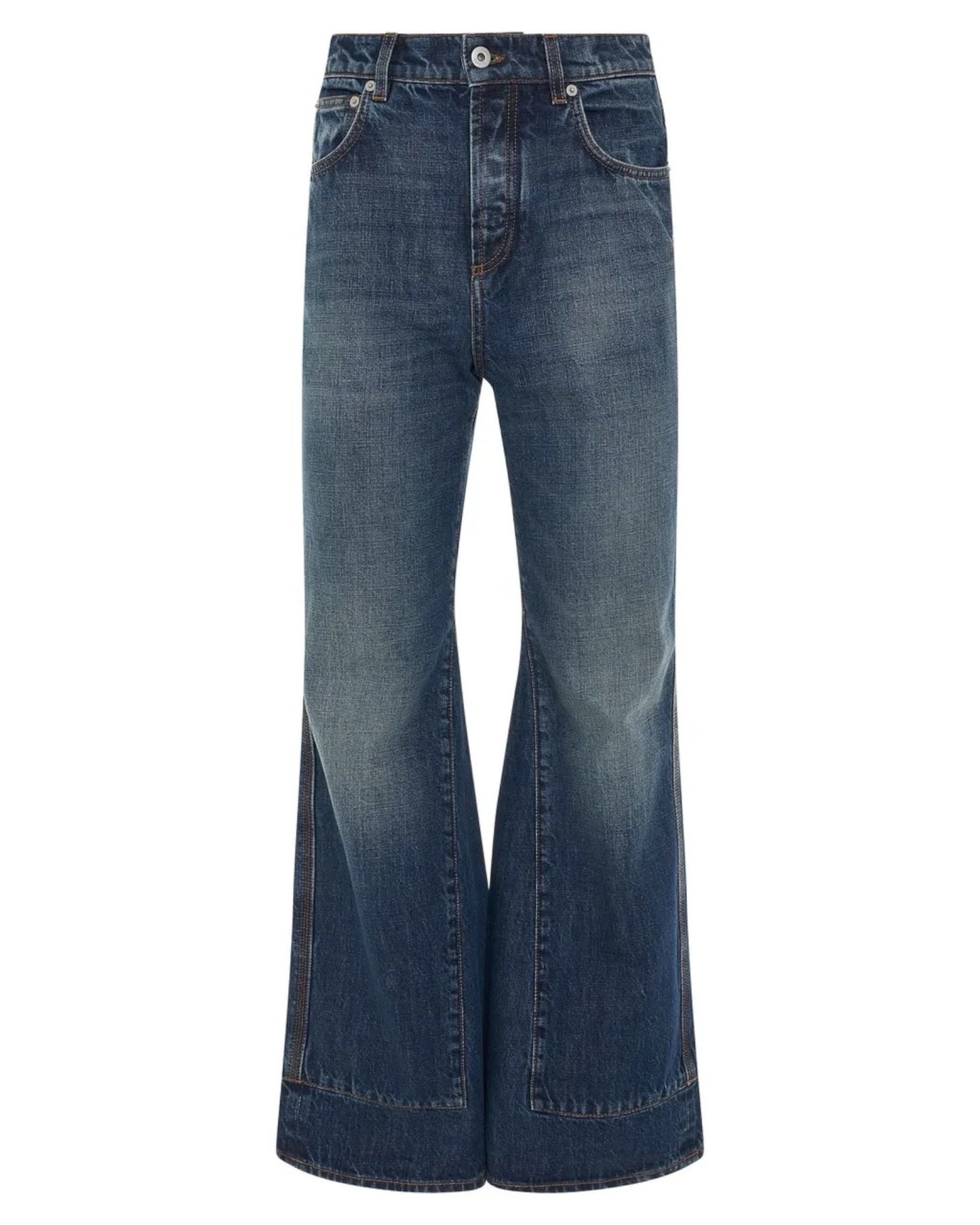 Loewe High-Waisted Wide Leg Jeans with Logo Patch