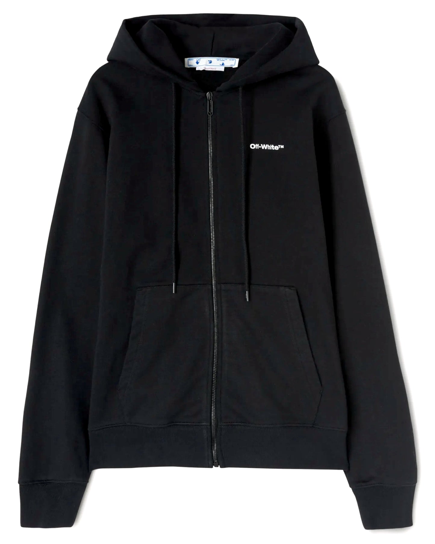 Off-White Wave Outline Diagonal Slim Zip-Up Hoodie