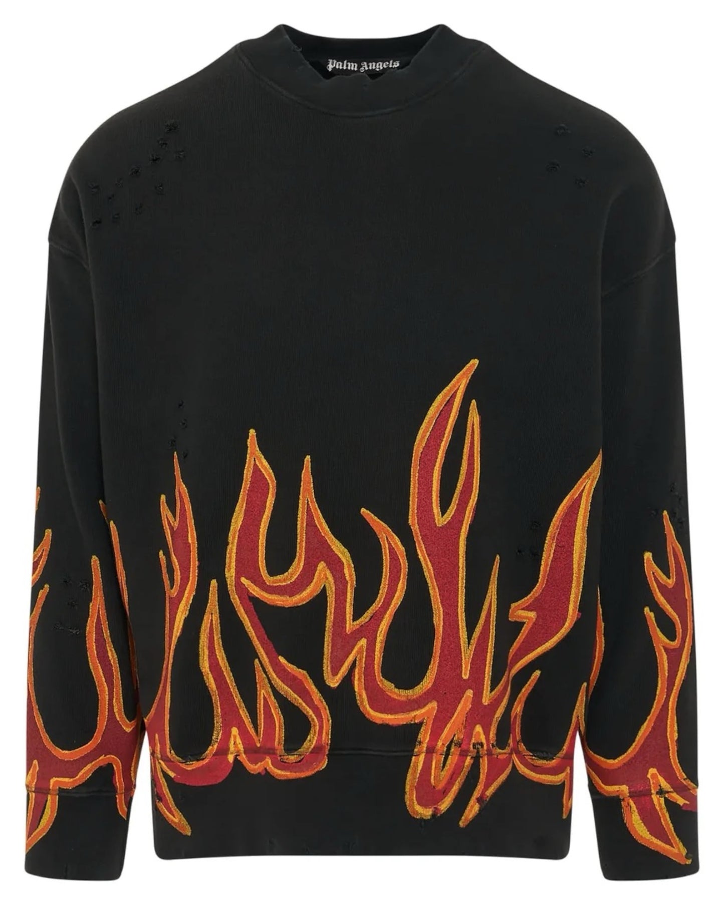 Palm Angels Garment Dye Graffiti Flames Crewneck