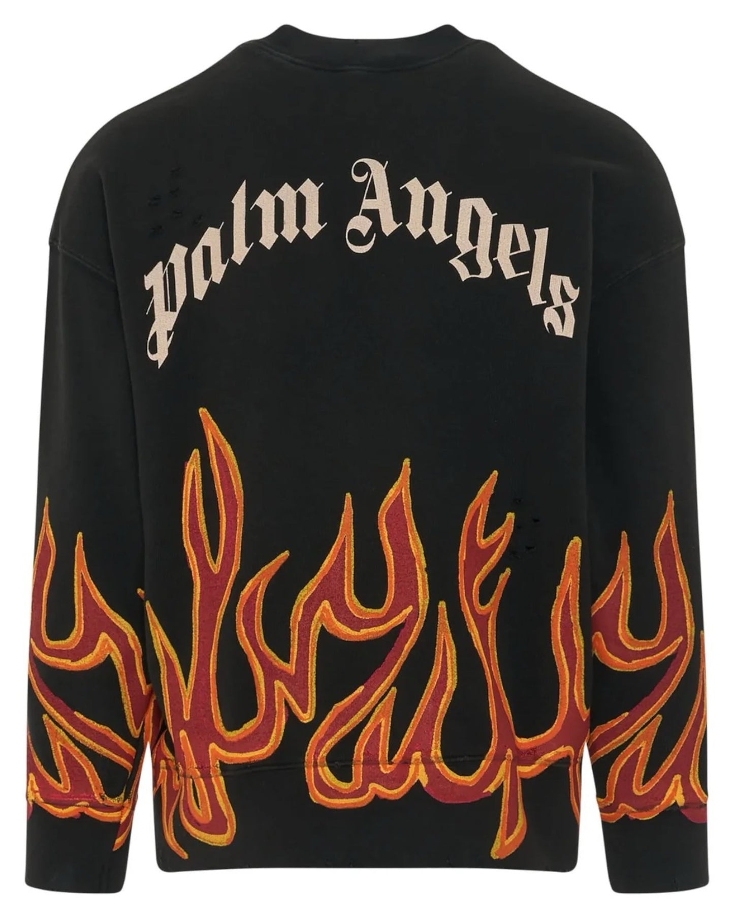 Palm Angels Garment Dye Graffiti Flames Crewneck