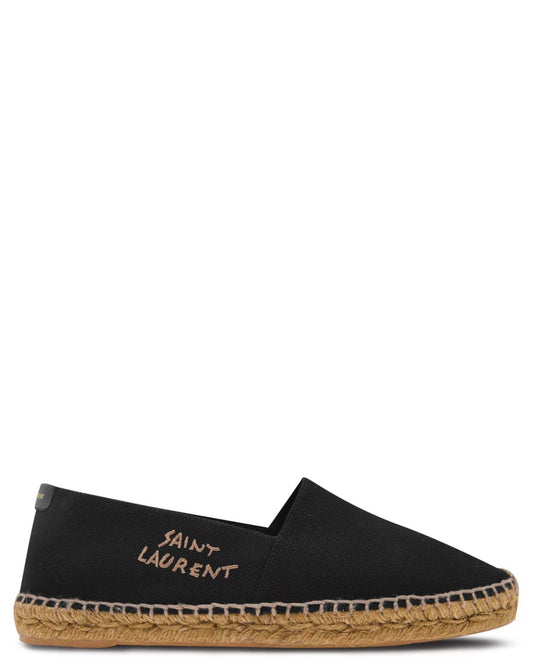 Saint Laurent Embroidered Espadrilles in Canvas