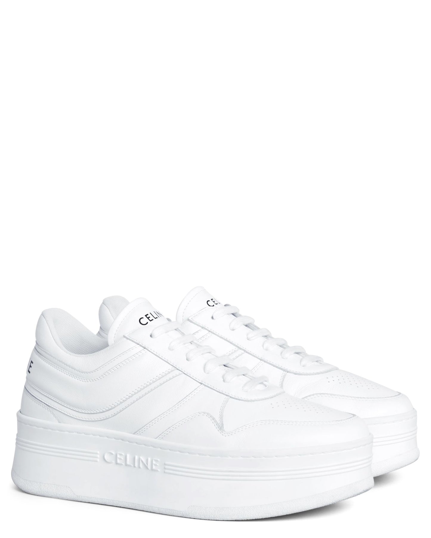 Celine Block Sneakers with Wedge Outsole in Calfskin