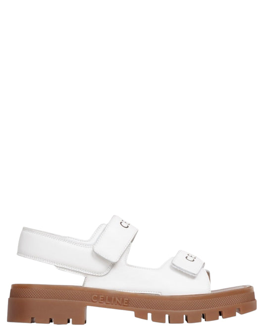 Celine Leo Scratch Sandal in Calfskin