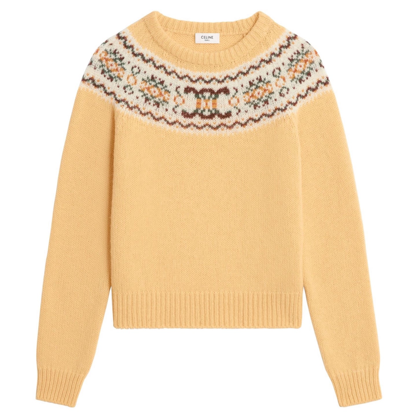 Celine Crewneck Sweater in Triomphe Fair Isle Wool (Women’s)