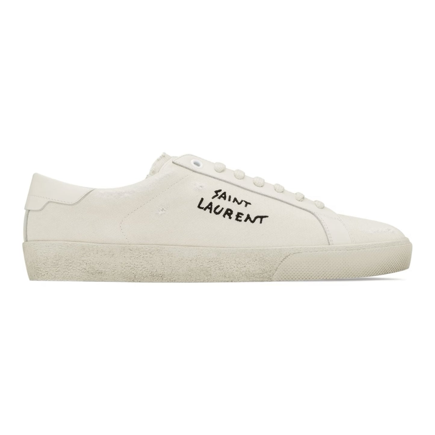 Saint Laurent Court Classic SL/06 Embroidered Sneakers in Canvas and Leather (Women's)