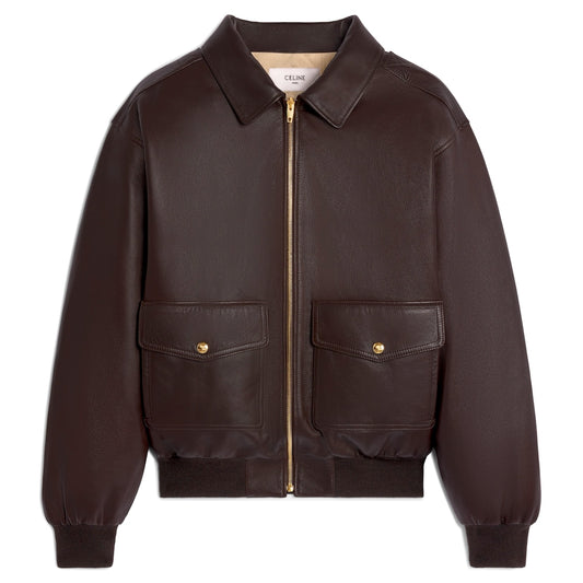 Celine Loose Aviator Blouson Jacket in Soft Lambskin (Women's)