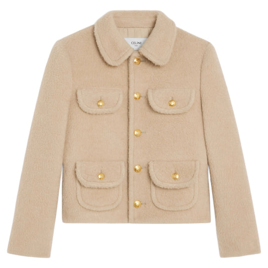 Celine Claudine Collar Jacket in Camel Wool (Women's)