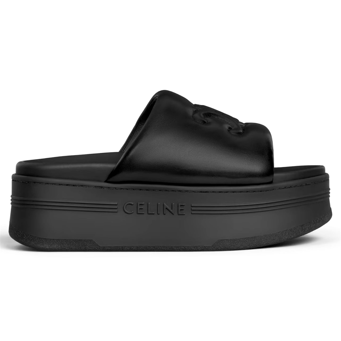 Celine Block Slide with Triomphe in Lambskin (Women's)