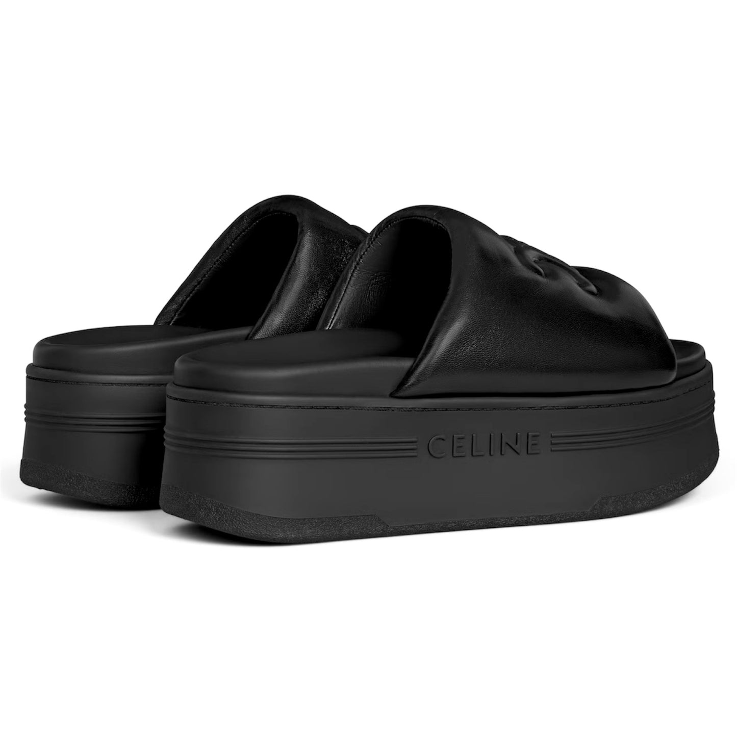 Celine Block Slide with Triomphe in Lambskin (Women's)