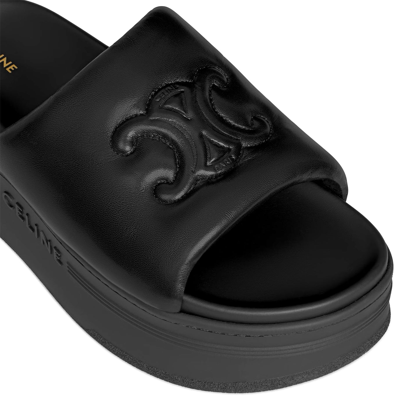 Celine Block Slide with Triomphe in Lambskin (Women's)