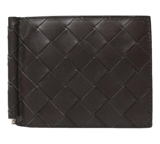 Bottega Veneta Bill Clip Leather Wallet