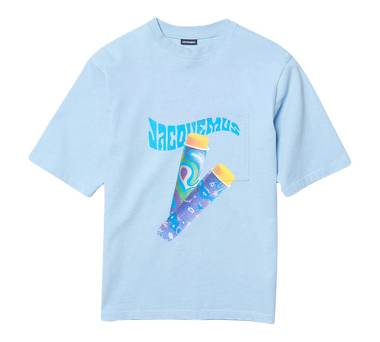 Jacquemus Blue Le T-Shirt Sorbet Paisley Print